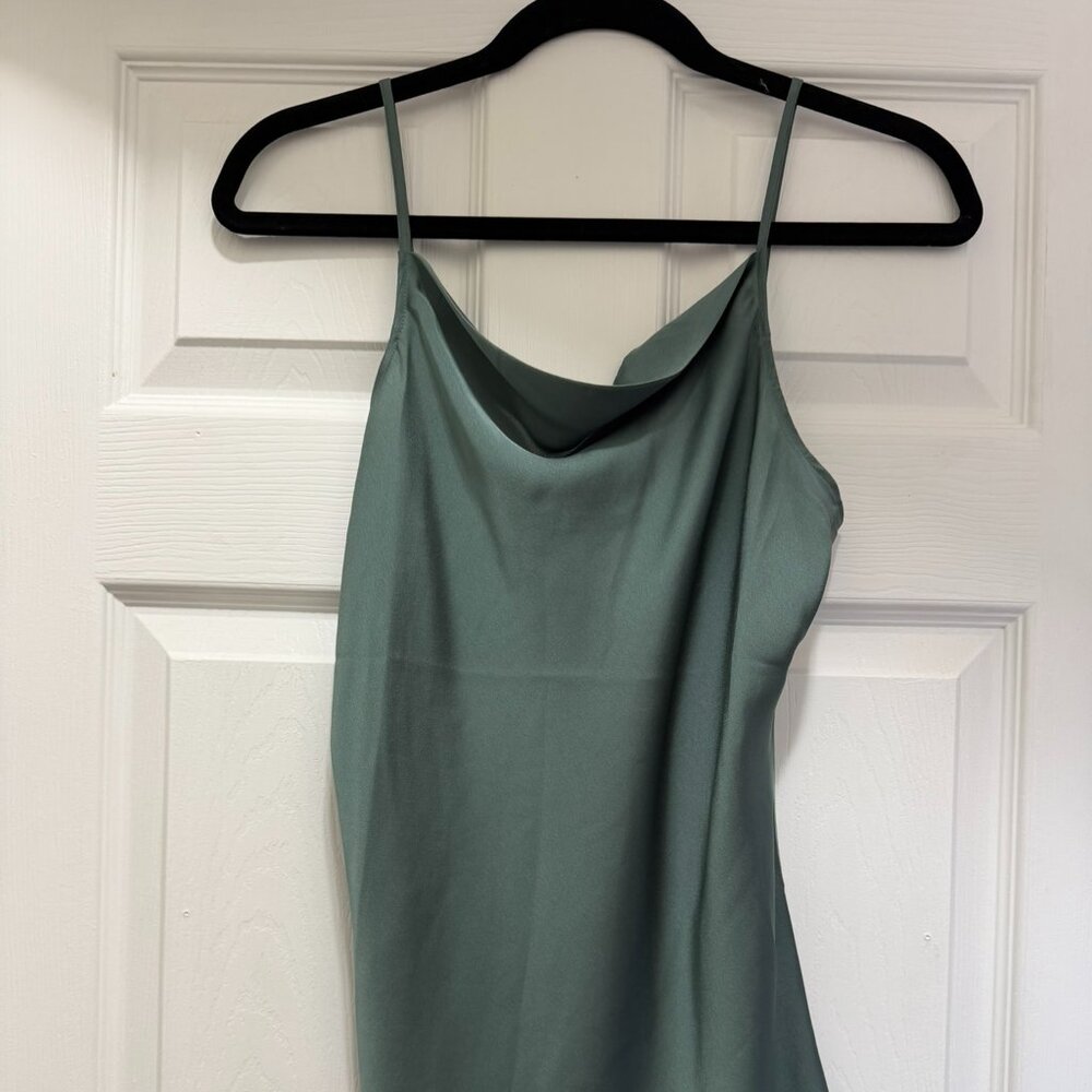 Ann Taylor Green Satin Cowl Neck Camisole Size S NWT